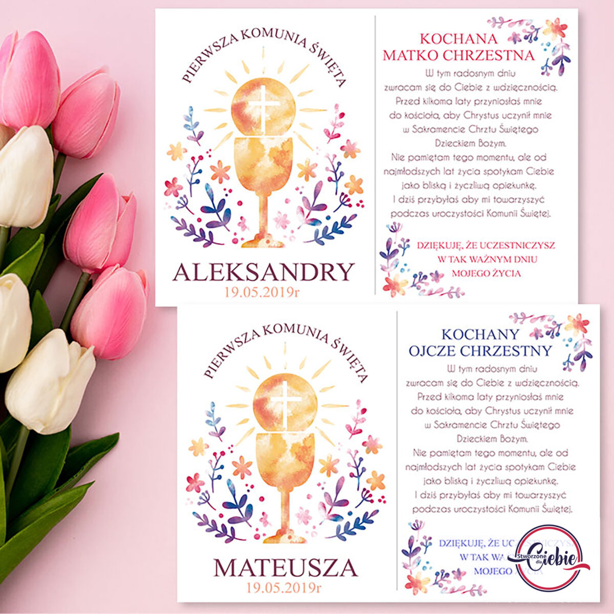 Podziękowanie dla rodziców chrzestnych/dziadków