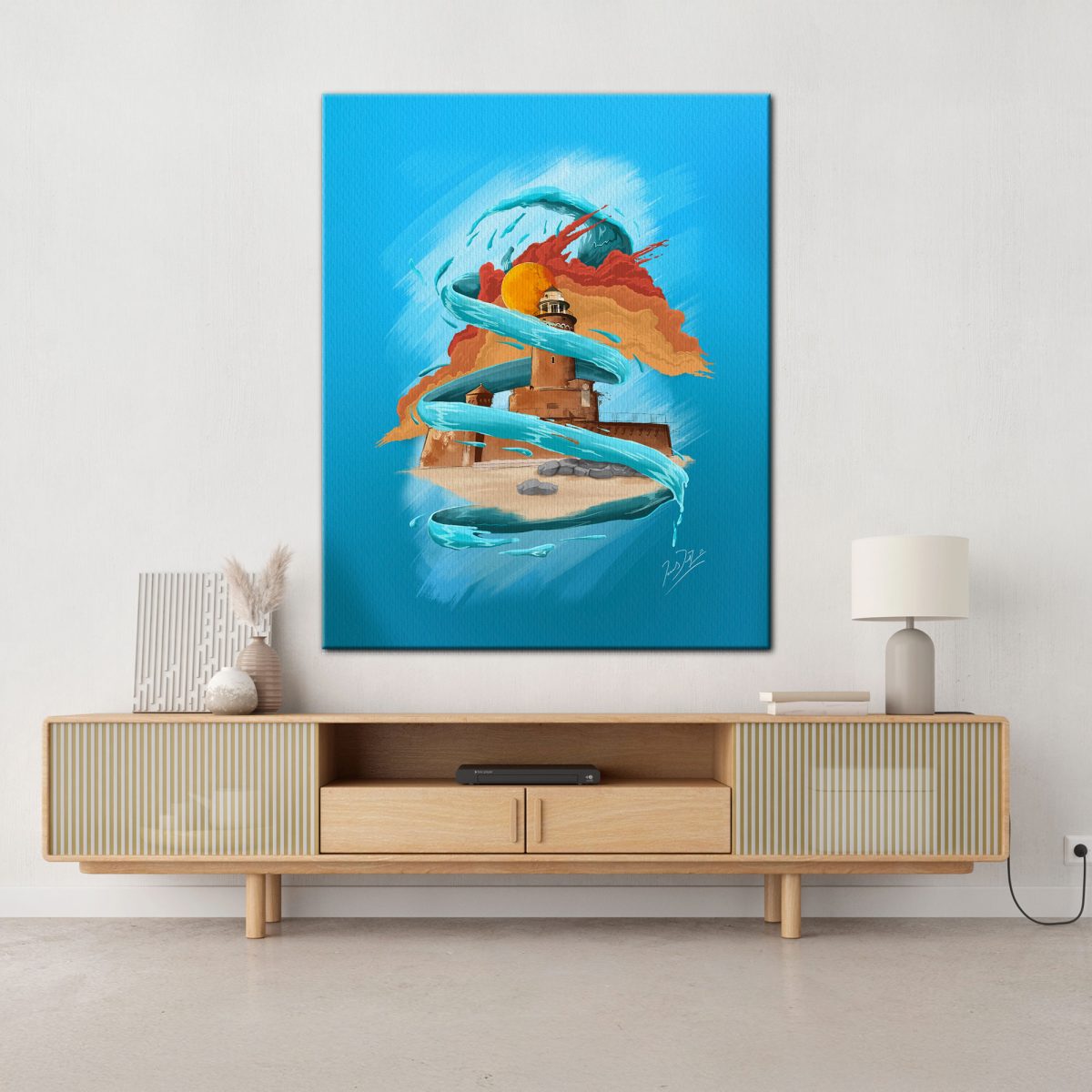 Ilustracja drukowana na płótnie • Latarnia Morska